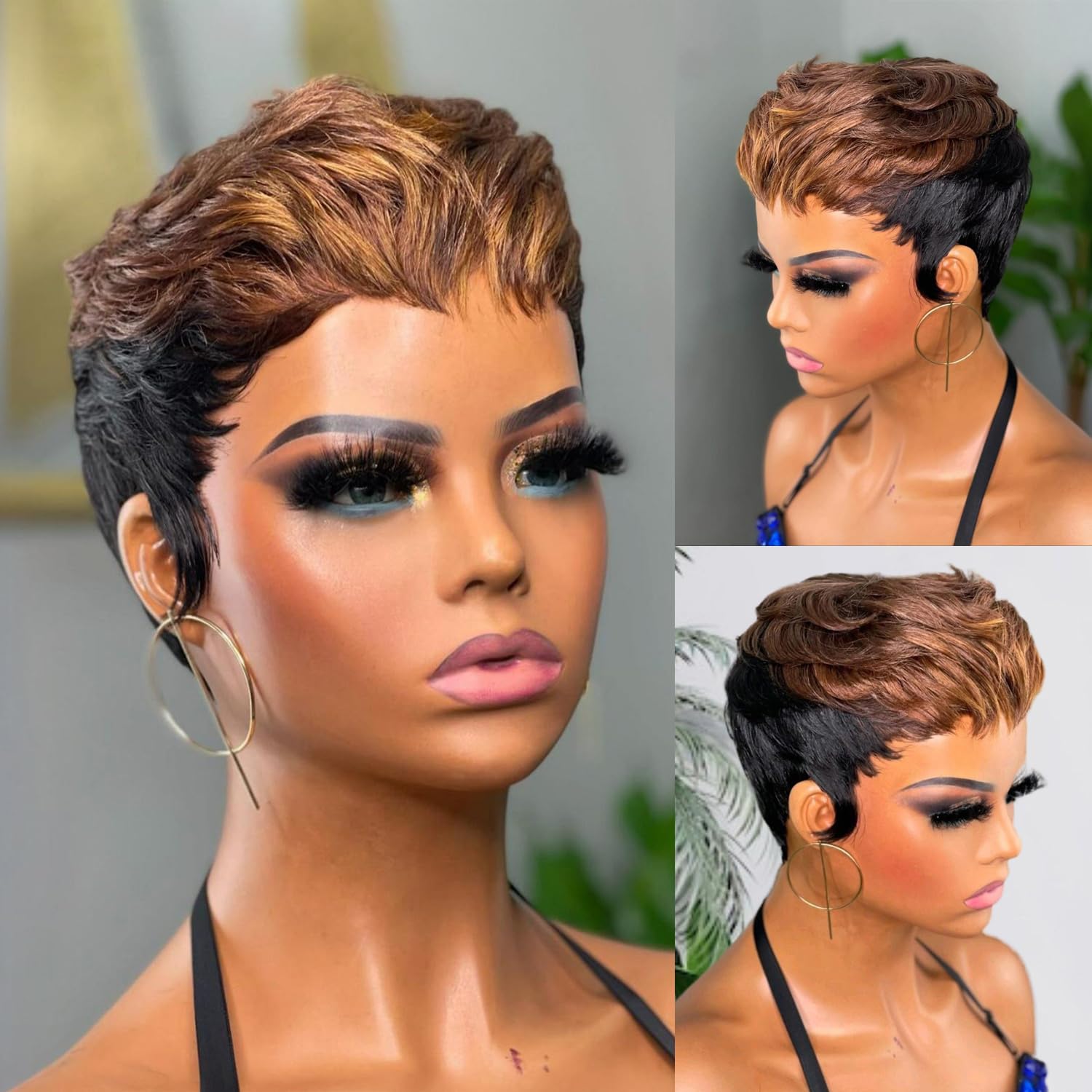 Amazon.com : FREEKWEEN Pixie Cut Wigs for Black Women Short  display picture 2