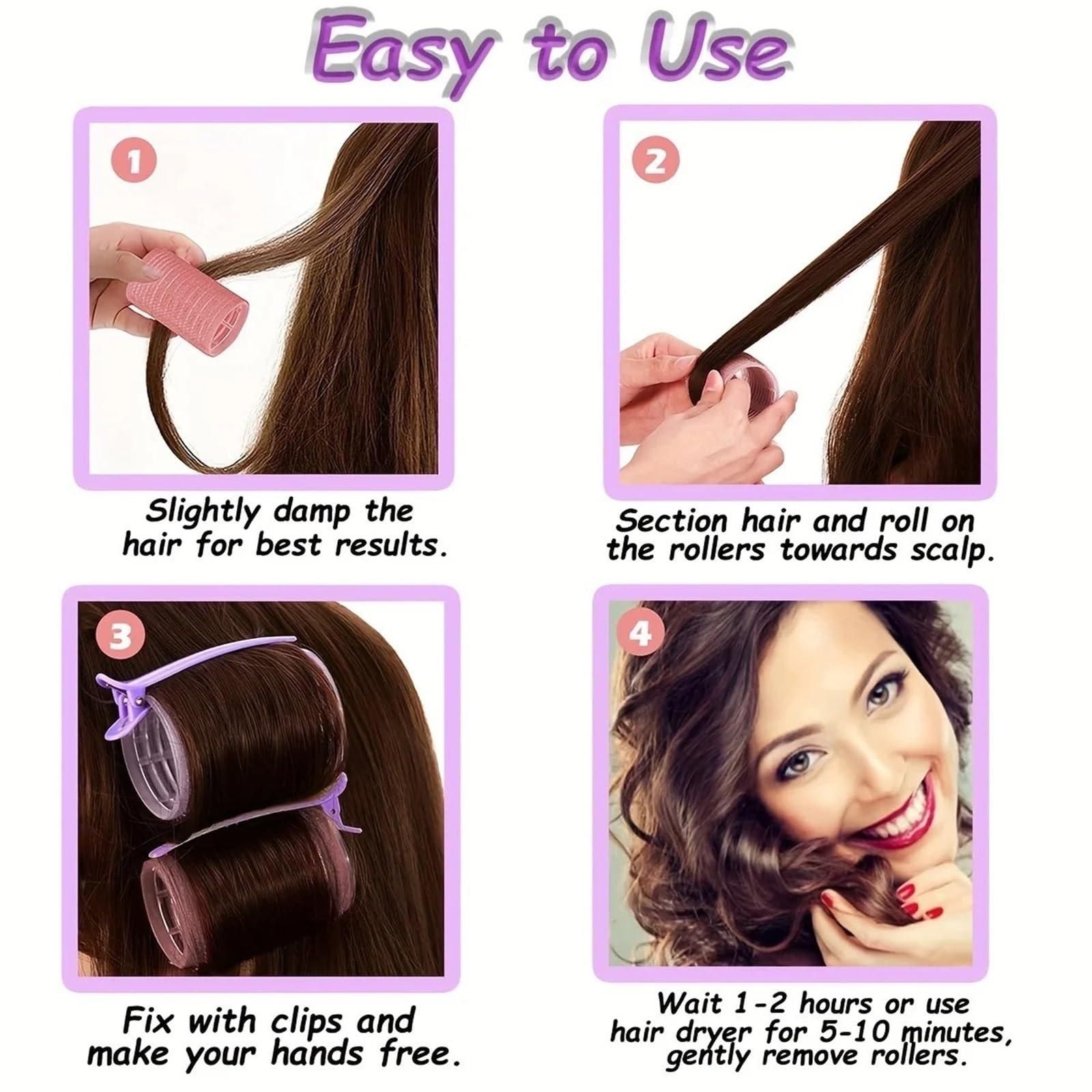 Lockenwickler-Set Ohne Hitze, Selbsthaftende Lockenwickler Für DIY-Frisuren