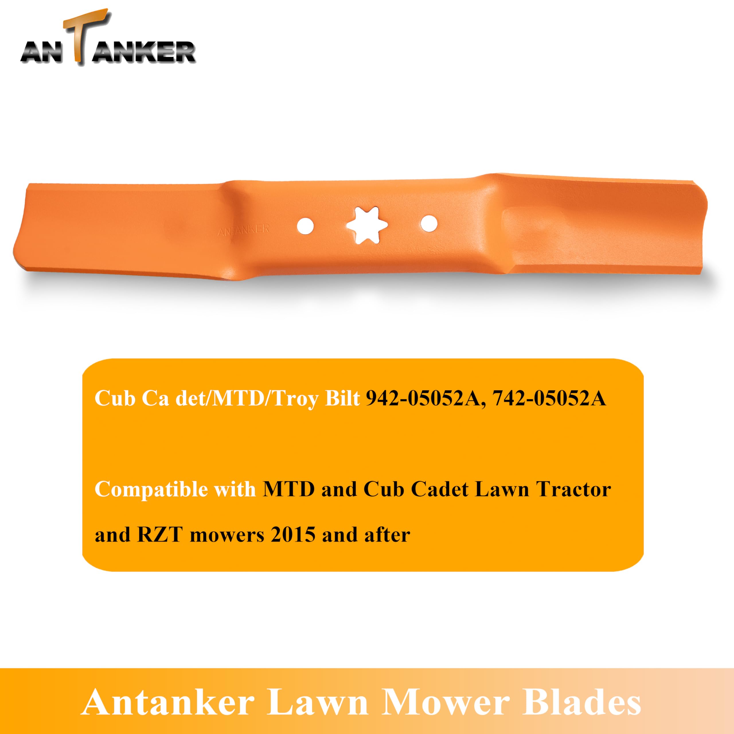 Antanker 942-05052A Mower Blade Replace for MTD/Cub Cadet/Troy Bilt 742-05052A 942-05052A, for 50" Lawn Tractors RZT S50 XT1 GT50 LT50 XT2, Medium Lift, 3 Pack
