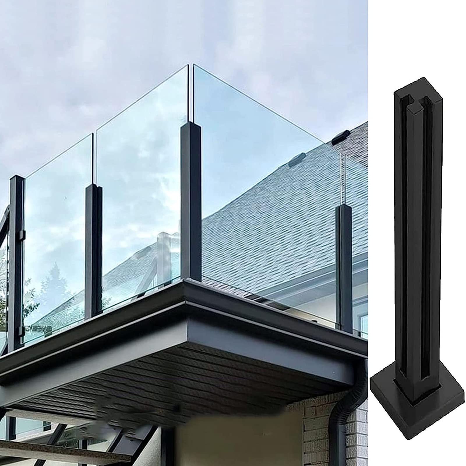 Poteau de garde-corps en verre système de clôture durable pour centre commercial