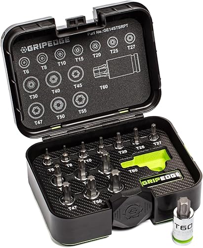 Miniatura 5 de GRIPEDGE Tools  Juego de 14 unidades RPT Star Driver  Tamaños T6 - T60  14 '' - 38 '' - 12 ''  Fabricado con acero S2  Incluye funda de plástico