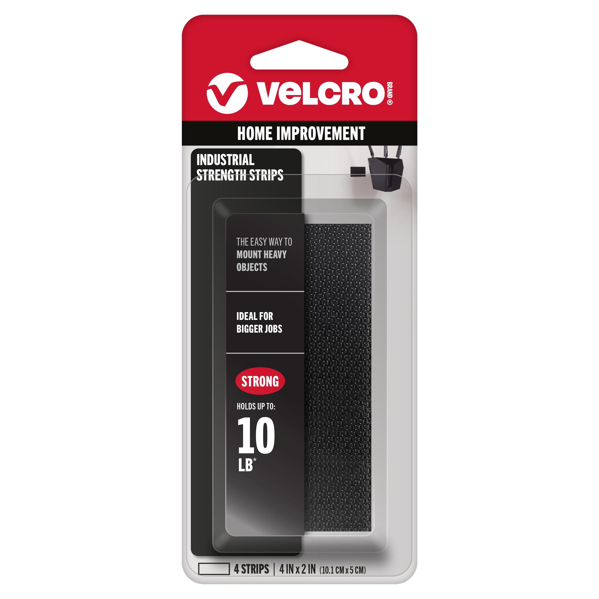 VELCRO Brand - Industrial Strength - 2" x 4" Strips, 4 Sets - Black (B0010HADEA) Amazon Price History, Amazon Price Tracker