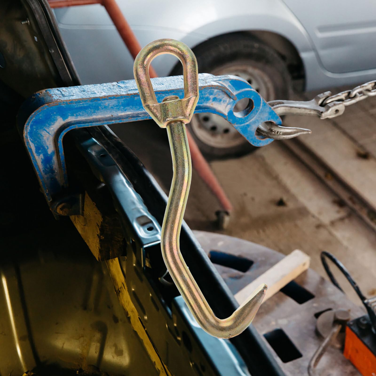 UPKOCH Gancho para Calibrar Metálica Acero Automotriz de Chapa Dorado para Forma Cabeza Redonda y Serpiente en Sujetar Firmemente Reparación de Carrocería