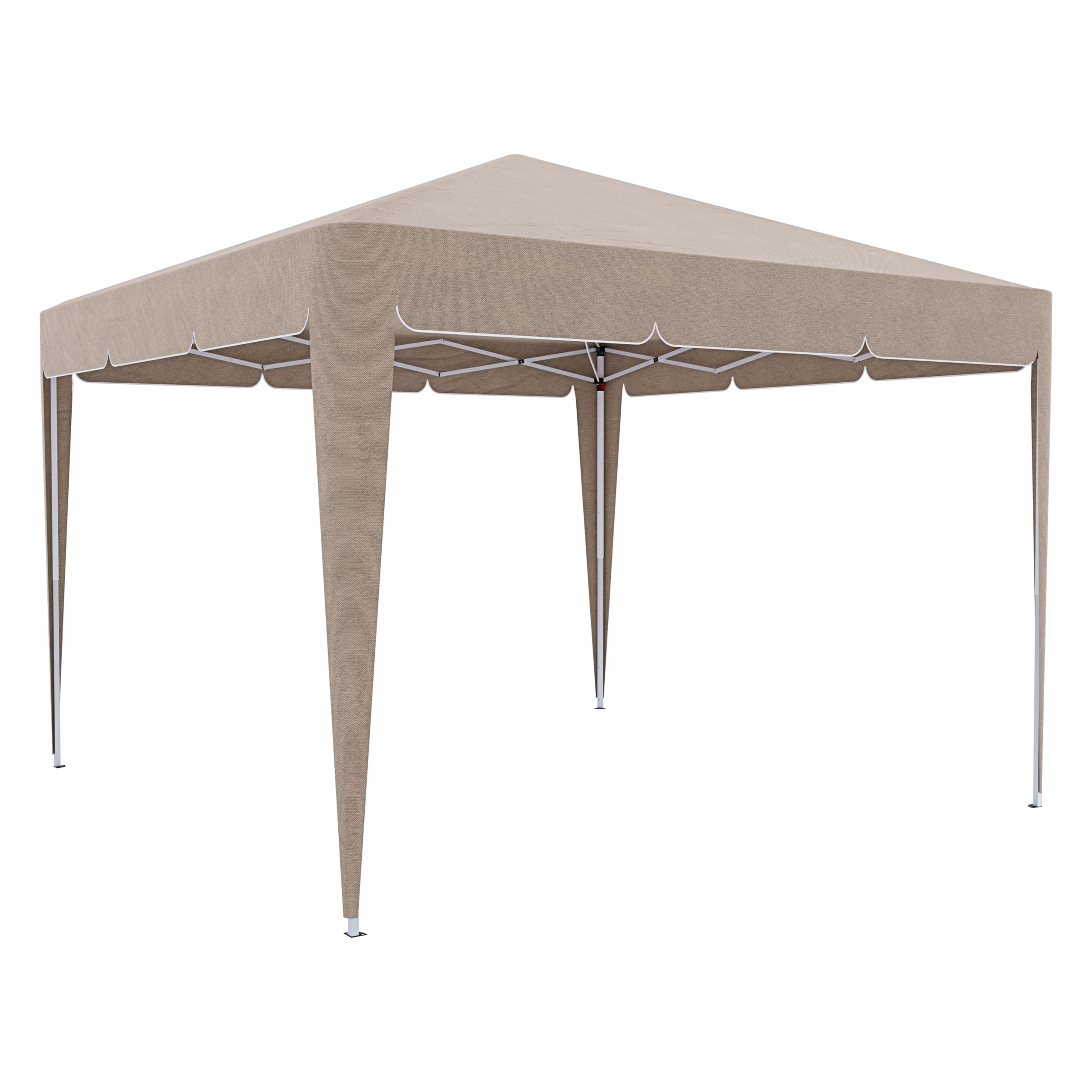 Gazebo Pieghevole 3x3m Idrorepellente Struttura Acciaio Copertura 160g/m² Tortora