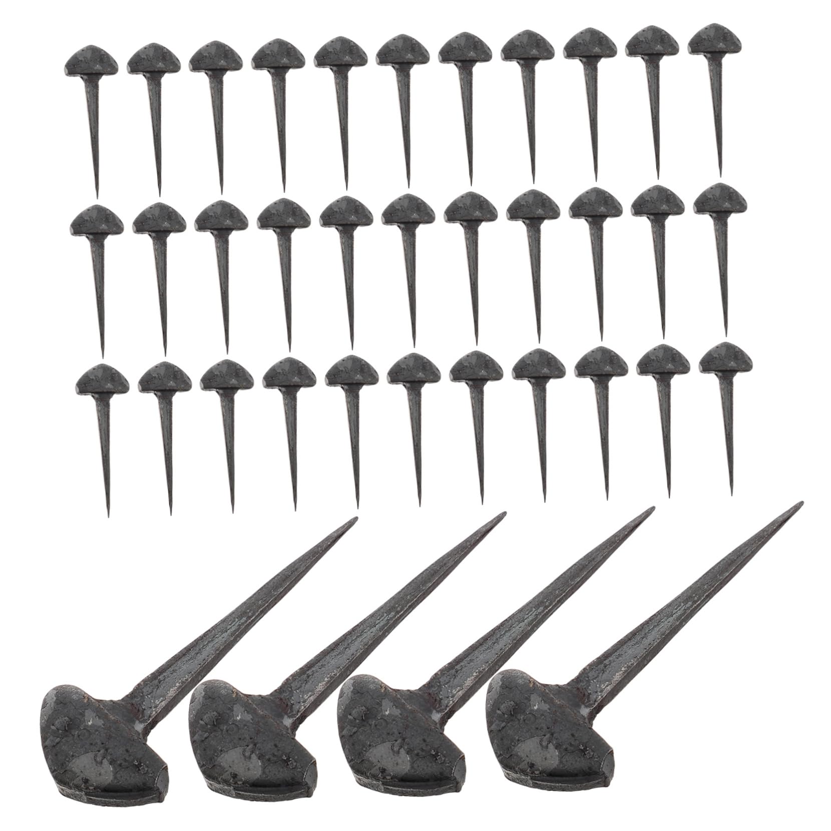 Parliky Horseshoe Nails Set 50pcs Iron Nails for Horseshoe Mini for Equestrian Horse Training Tool