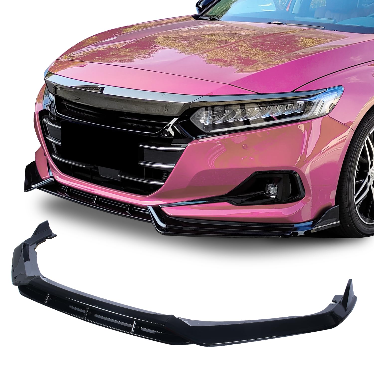Photo 1 of Archaic Front Bumper Lip Compatible with Honda Accord Sedan SE/EX-L/LX/Touring 2018-2022, 4pcs Double-Layer Front Bumper Lip Splitter Under Chin Spoiler Body Kit Lower Sport Spoiler