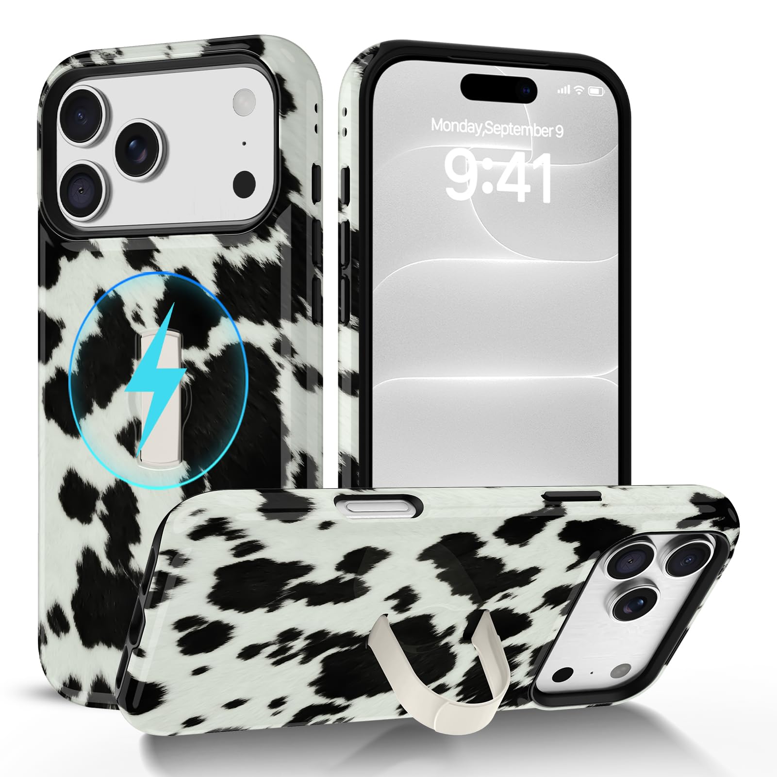 Conçue pour iPhone 18/17 Pro Max, coque avec sangle, imprimé vache