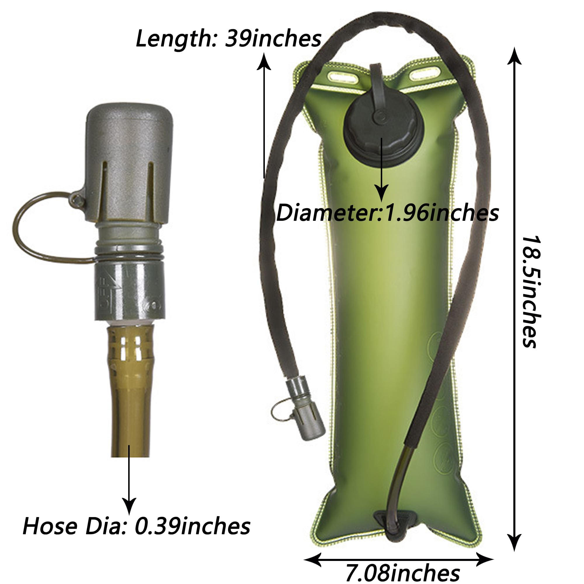 Water Bladder 3L Hydration Bladder: Leak Proof Hydration Pack Bladder Water Reservoir, 3 Liter Water Pouch Hydration Pack Replacement, Water Bladder for Hiking Backpack, Camping, Biking Cycling