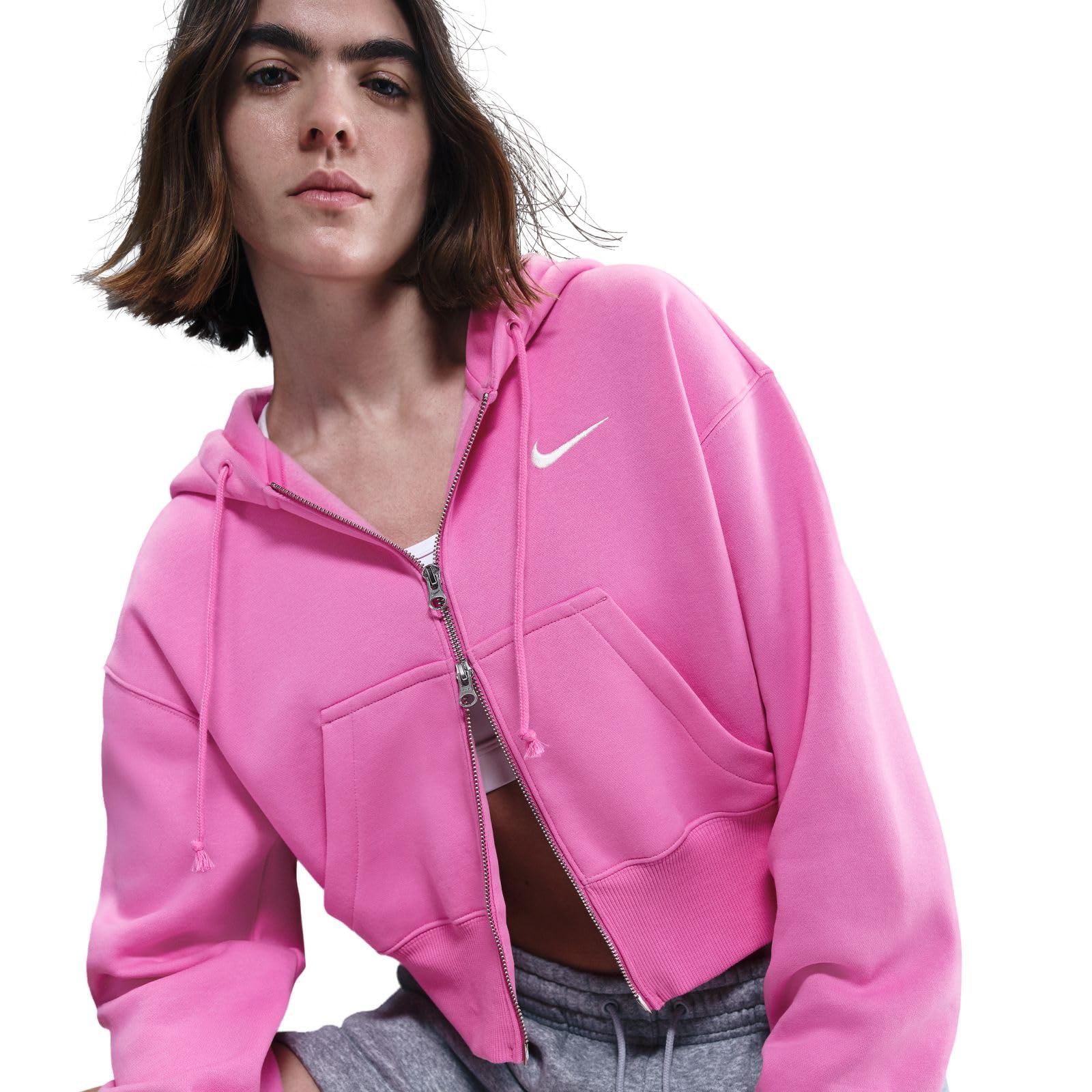 Nike Nike Sportswear Phoenix Fleece Kapuzenjacke Mit Verkürztem Schnitt Und Weiter Passform Für Damen Veste à Capuche Femme