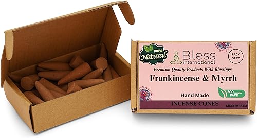 Miniatura 2 de Bless International Conos de incienso y mirra 100% naturales hechos a mano orgánicos sumergidos a mano, sin productos químicos para purificación,