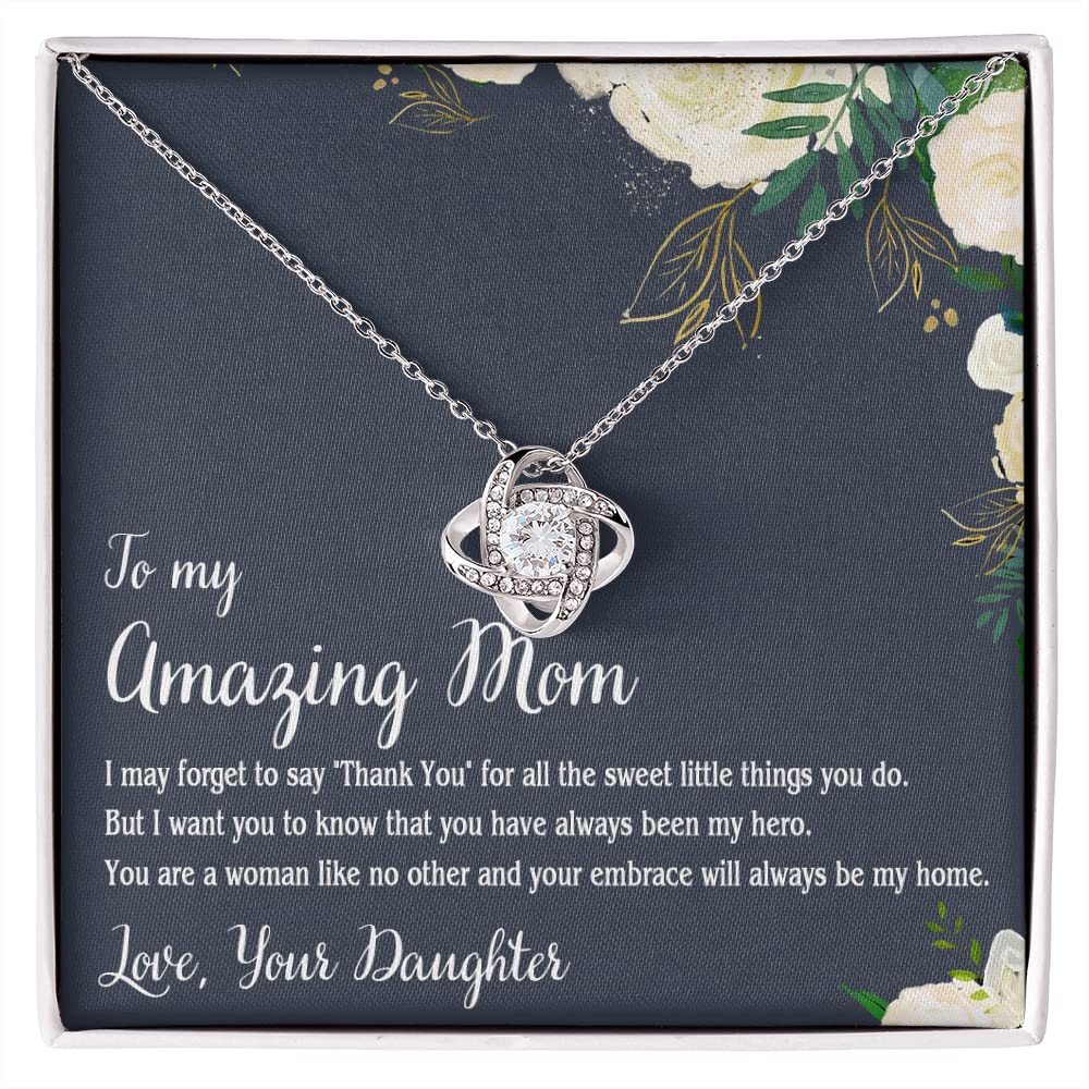MDPrints Daughter and Bonus Daughter Necklace, To My Daughters Necklace, Love Knot Jewelry Gift From Dad Step Dad Mom Step Mom For Birthday, Graduation, Thanksgiving