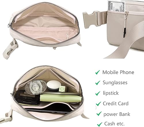 Miniatura 5 de Riñonera cruzada para mujeres y hombres con correa ajustable, bolsa de cintura pequeña para viajes, entrenamiento, correr, senderismo