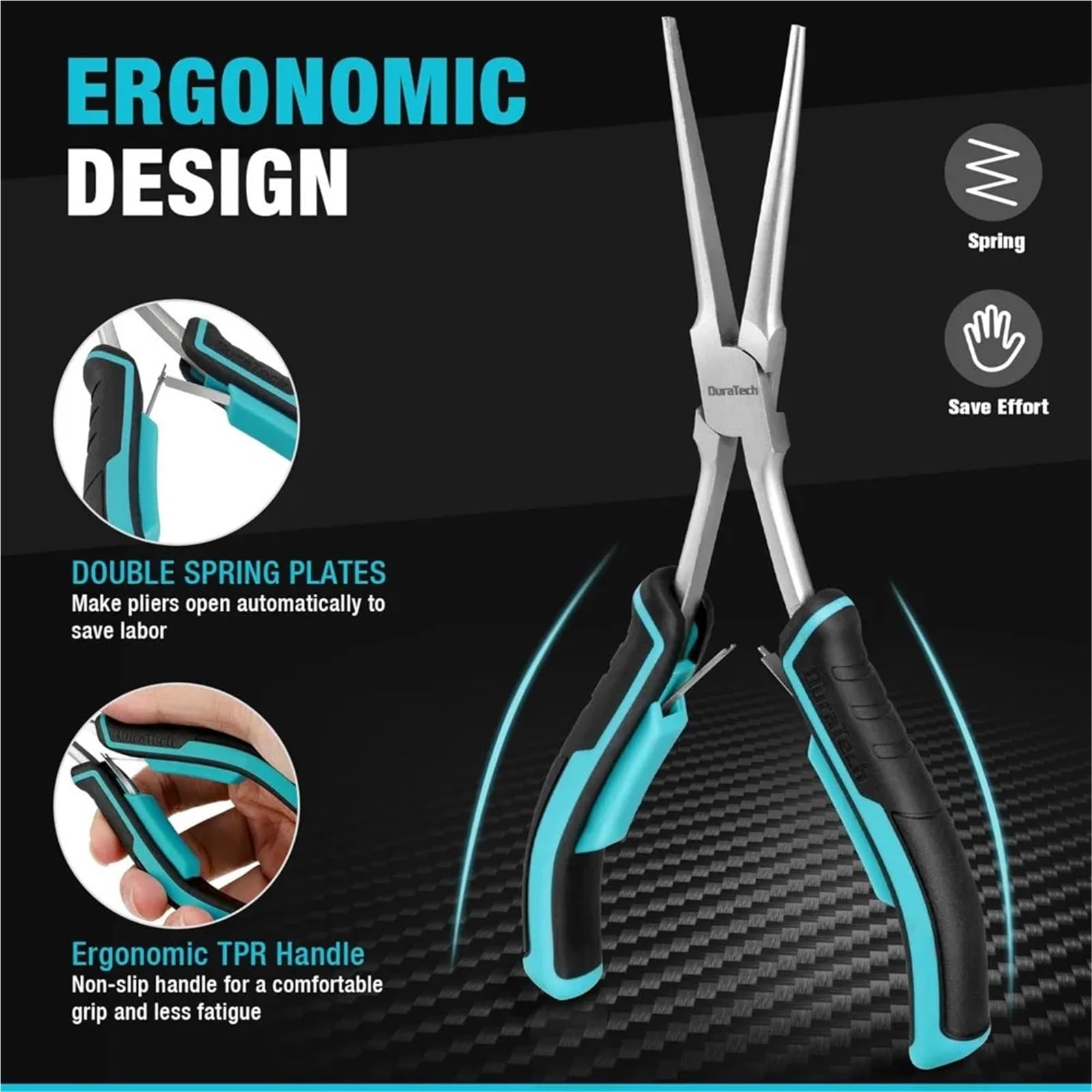 Alicates De Punta Larga EstáNdar Juego de alicates punta fina 2 piezas 7 "de largo alcance y doblados for envolver cables agarrar en espacios estrechos Para Reparación de Vehículos