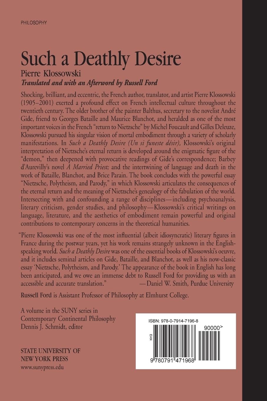 Such a Deathly Desire (SUNY Series in Contemporary Continental Philosophy)