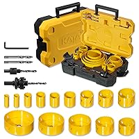 Vista 1 de KATA Kit de sierra perforadora bimetálica, 19 piezas de sierra de agujero de acero M42 con 3/4-3/4 pulgadas (0.748-4.764 in), hojas de sierra