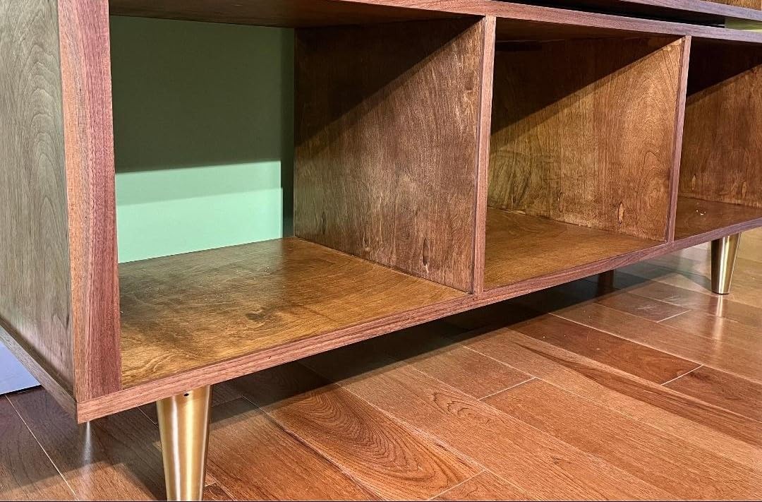 Metal Round Tapered Furniture Legs Brushed Gold 6 1/4" H Heavy Duty Modern Affordable 4 pc Credenza Bookcase Nightstand Sofa Couch Bed Replacement Feet