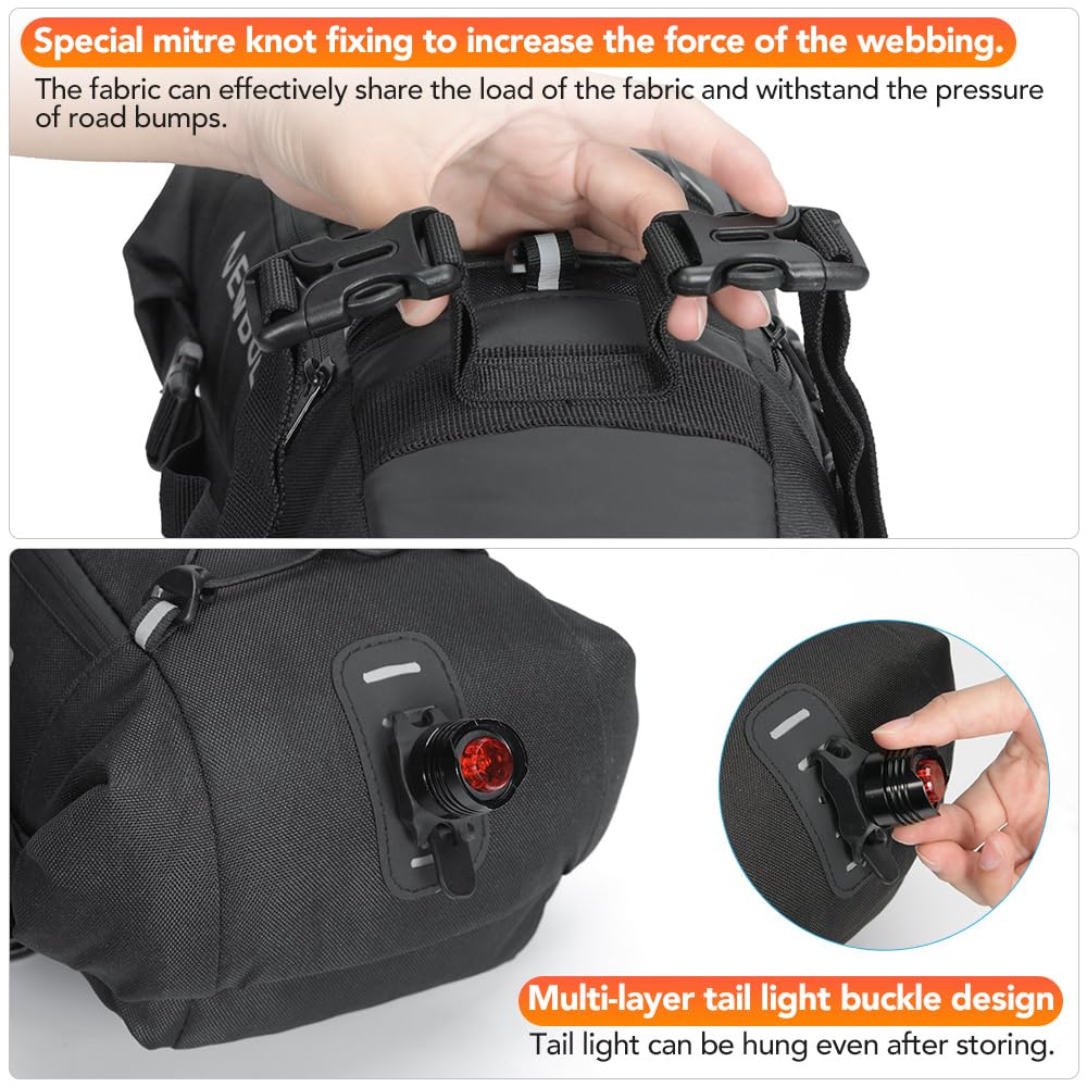 Bolsa Sillin Bicicleta Impermeable - aloualouweekuky, 10L Bolsa de Asiento de Ciclismo, Bolsa de Sillín Trasera para Bici para Bicicleta Al Aire Libre de Carreter