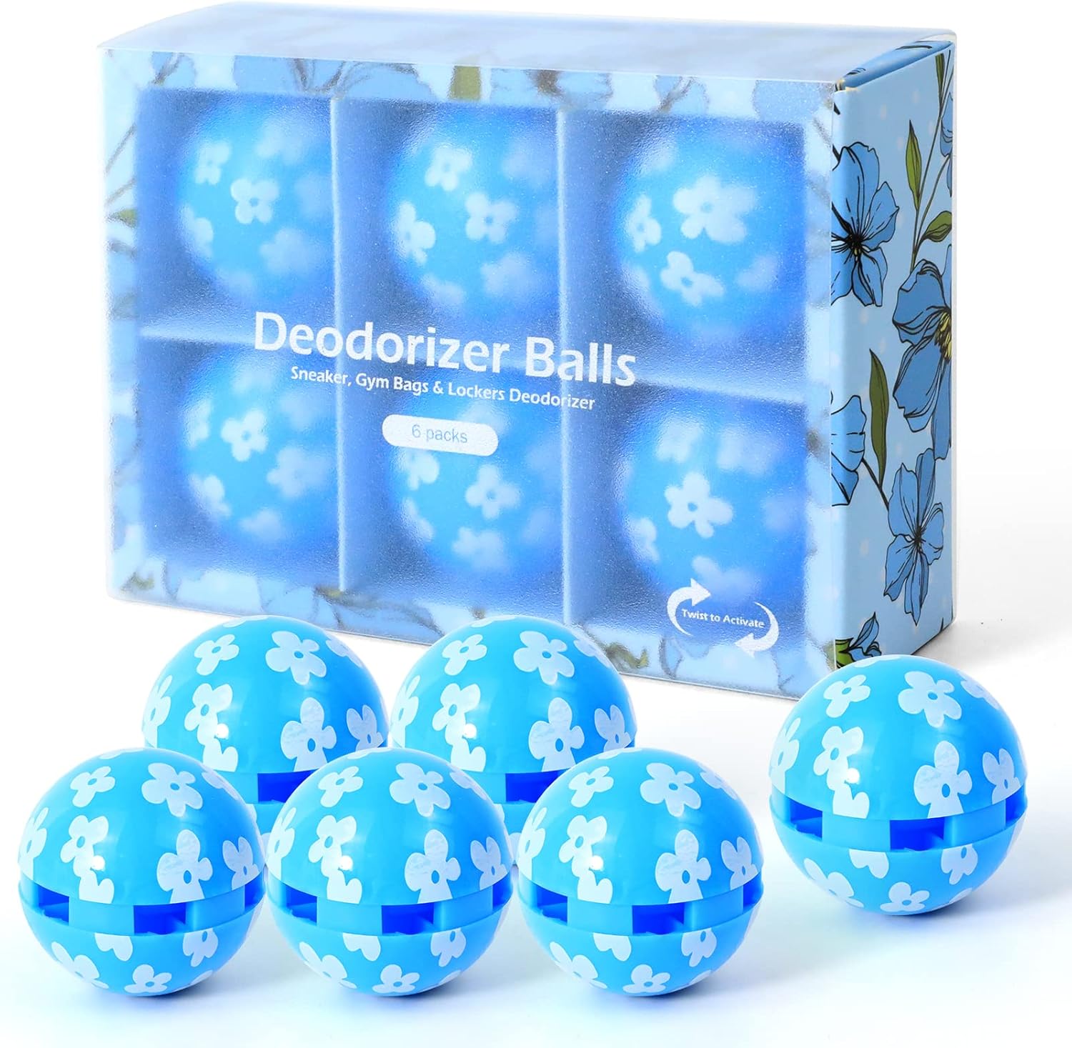 Shoe Deodorizer, Anti Odour Shoe Deodorant Sneaker Balls, 6 Pack – Eliminates Odor, Fresh Linen Scent, Suitable For Gym Bag, All Shoe Types, Running Trainers, Sports, & More