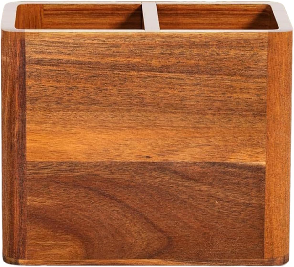 Kitchen Utensil Holder, Non-Slip Rustic Wood Compartment – Large Countertop Holder for Kitchen Utensils, for Spoons, Spatulas and Tools