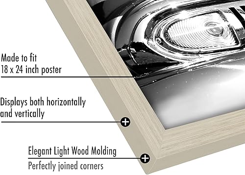 Vista 943 de Americanflat - Marco para póster de 71 x 74 cm con plexiglás pulido, portarretratos negro de madera industrializada, Epic Collection, marco ancho