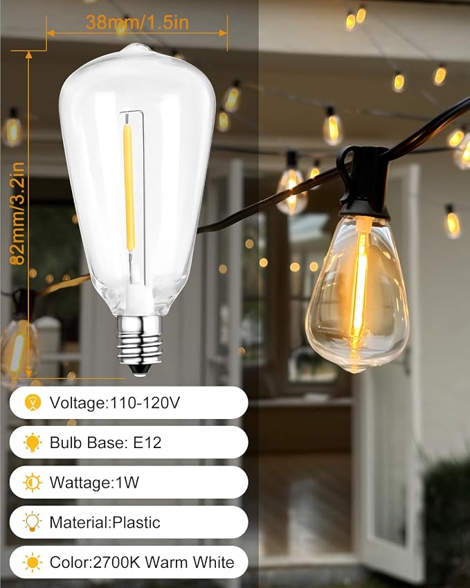 Brimax 10FT Guirnalda Exterior con 10 bombillas LED miniatura 4