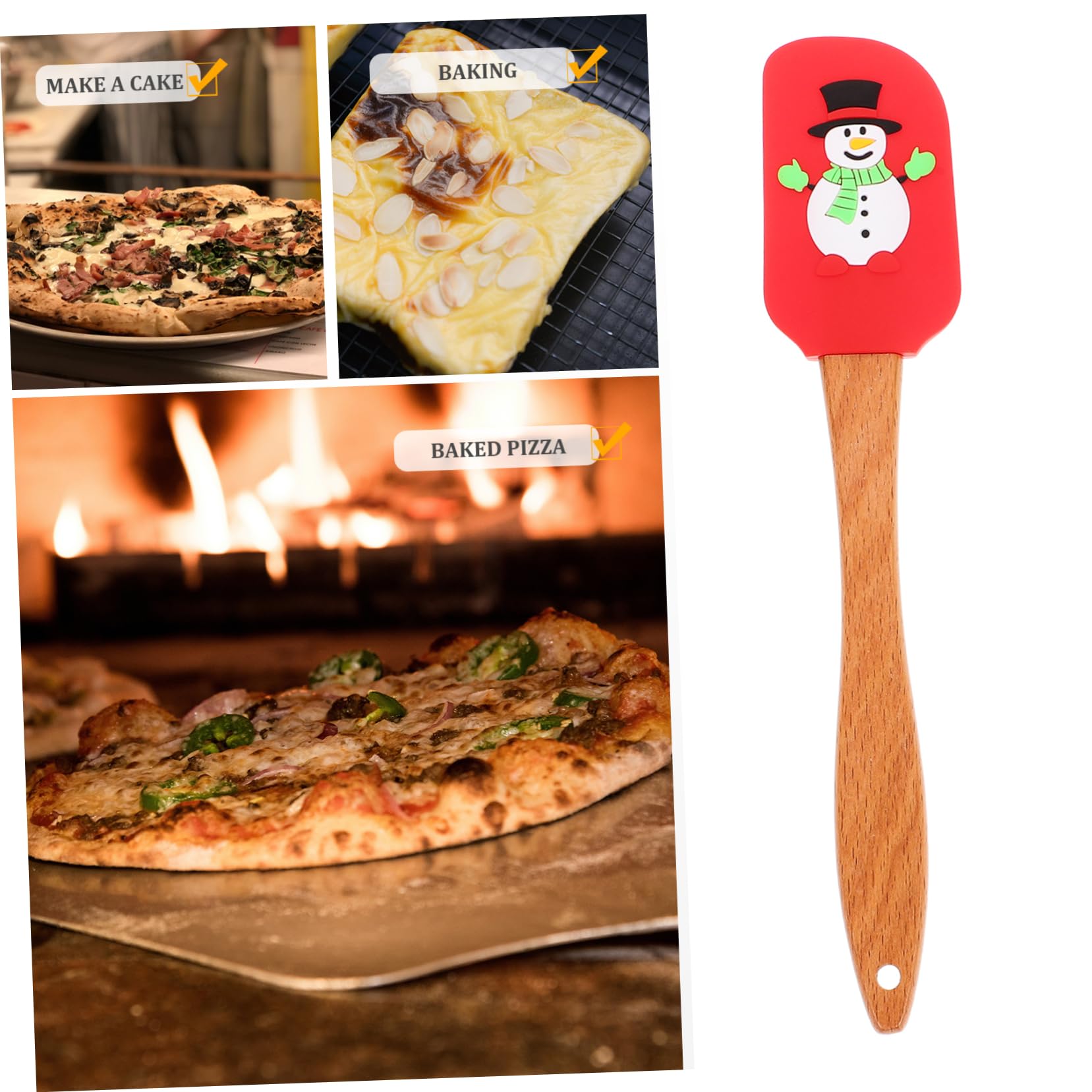 5pièces Lot De Spatules Silicone Pâtisserie Mix Noël Ustensiles Cuisine Multitâches Résistance Chaleur Alimentaire Facile à Nettoyer