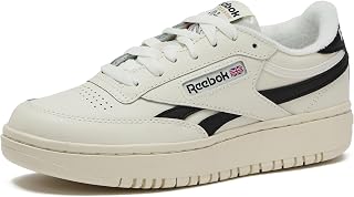 Reebok Women's Club C Double Revenge Platform Sneakers - 2" Chunky White Leather Tennis Shoes for Height & Comfort
