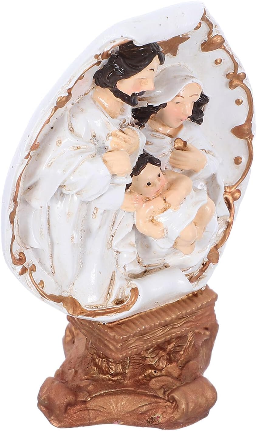 Jesus Birth Figurine Resin Nativity Scene Decoration Christmas Figurine Christian Home Decor Tabletop Collectible for Holiday Display