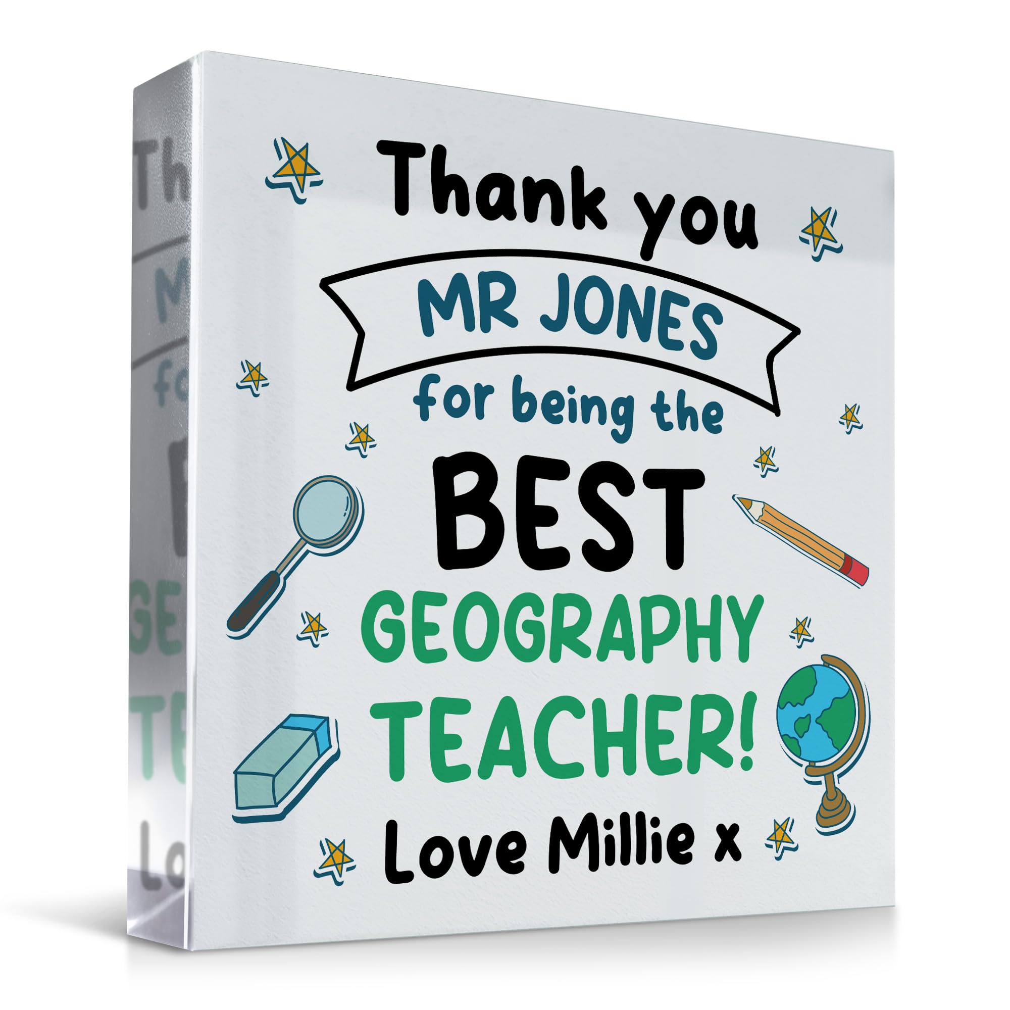 Red Ocean Geography Teacher Gift, Personalised Gift For Geography Teacher, Geography Teacher Thank You For Him Her, End Of Term Gift, End Of School Present, Leaving School Gift