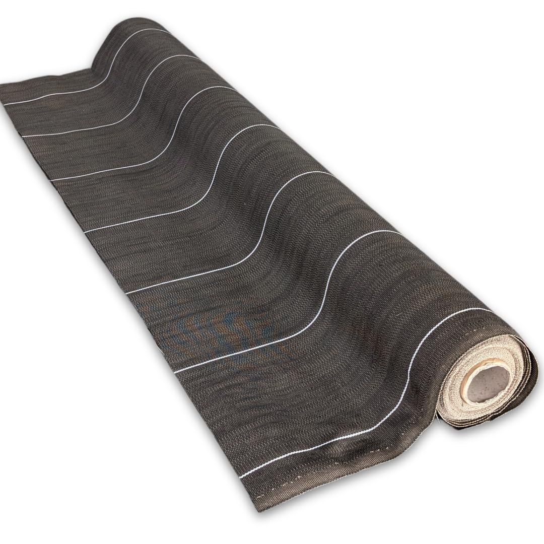 Pack Agrafes et Toile de paillage Grande Largeur 5,15m - Anti Mauvaises Herbes Longueur 10m - Lot Bache Marron 130 grammes par m2 - Geotextile - Large 5M ZENLYS