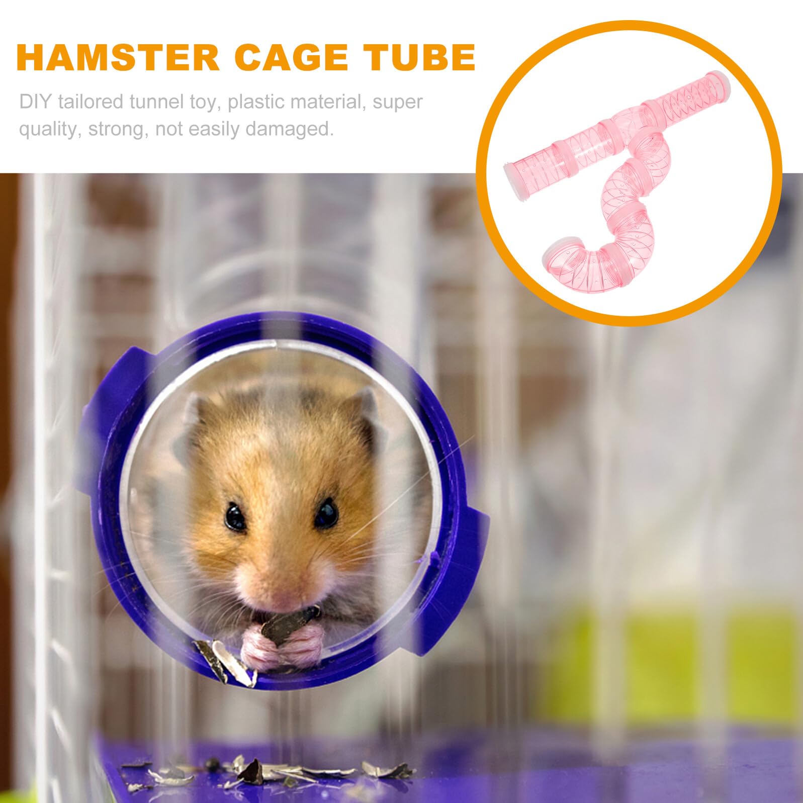 Selbstgemacht Hamsterkäfigtunnel aus Kunststoff, 12 Stück, Rosa | Verbindungsrohr Modul Maze für Hamster, Expandierbares Habitat, Robustes Zubehör, für Selbstgemacht Anordnung und Bewegung