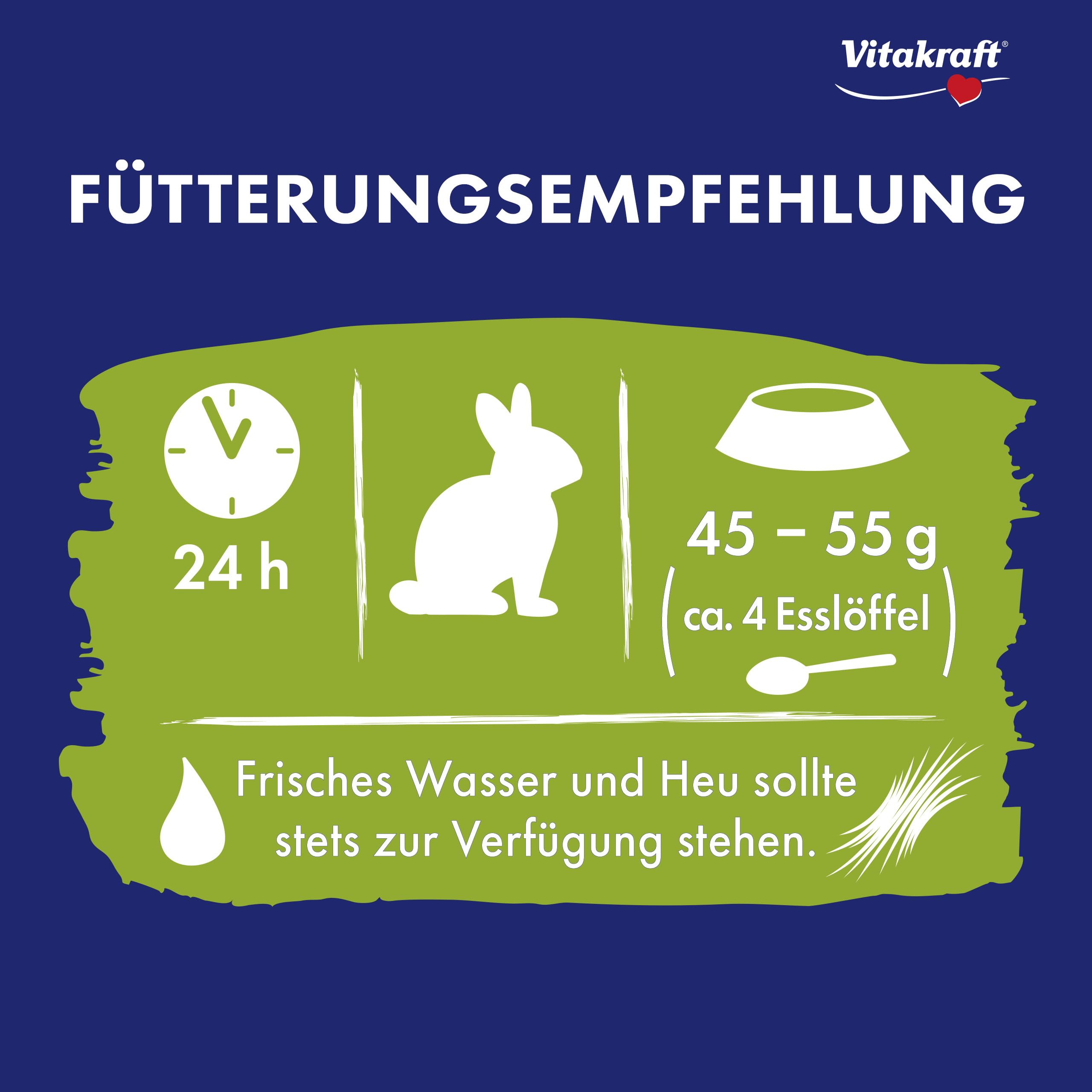 Vitakraft Menu Vital, Zwergkaninchen Futter, mit Kräutern und Gemüse, rohfaserreich, ohne Zusatz von Zucker (3x 5kg)