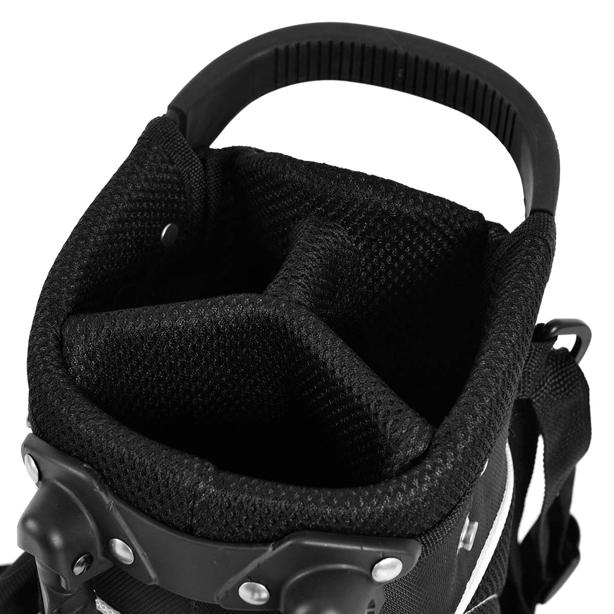 COSTWAY Golfbag, Golf Stand Bag mit Standfüßen, Regenhaube & 4-facher Unterteilung, tragbare Pencil Bag mit Kopfteil & Tragegurt, leichte Golftasche für Damen & Herren
