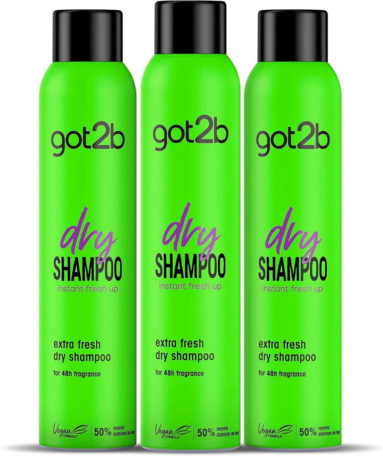 Got2b - Shampoo Secco Freschezza Extra - 3 pezzi da 200 ml (600 ml) - Rinfresca i capelli istantaneamente - Un giorno di freschezza extra per i tuoi capelli