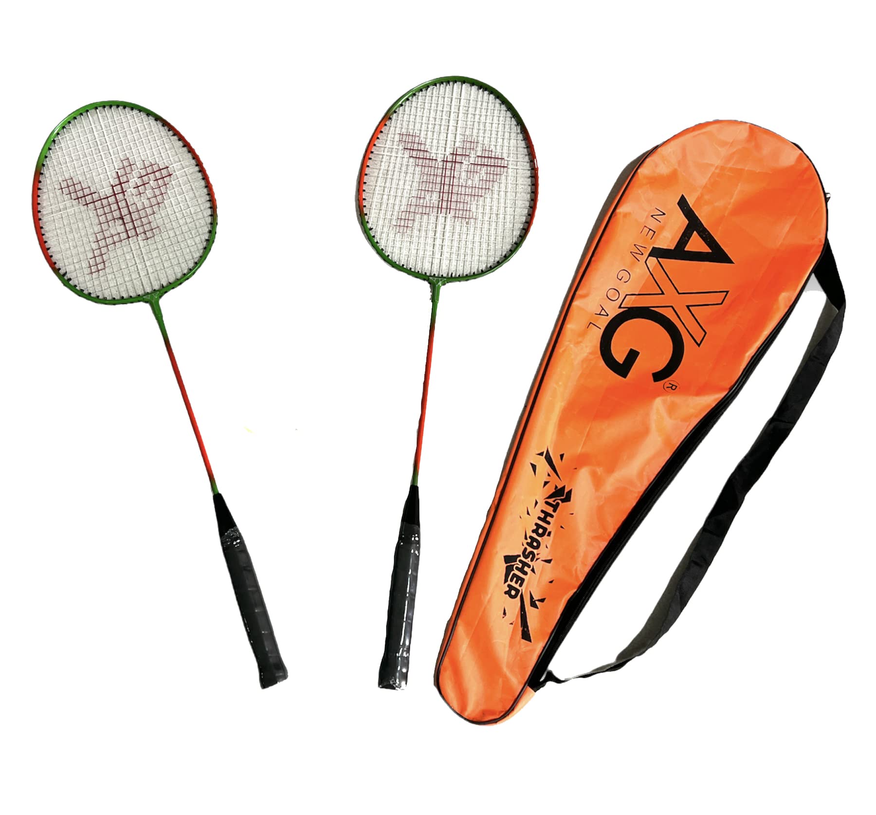 AXG NEW GOAL Thrasher Badminton Rackets Set of 2 with Cover Multicolor Strung Badminton Racquet (Red Green) (B0BJKKLXZY) Amazon Price History, Amazon Price Tracker