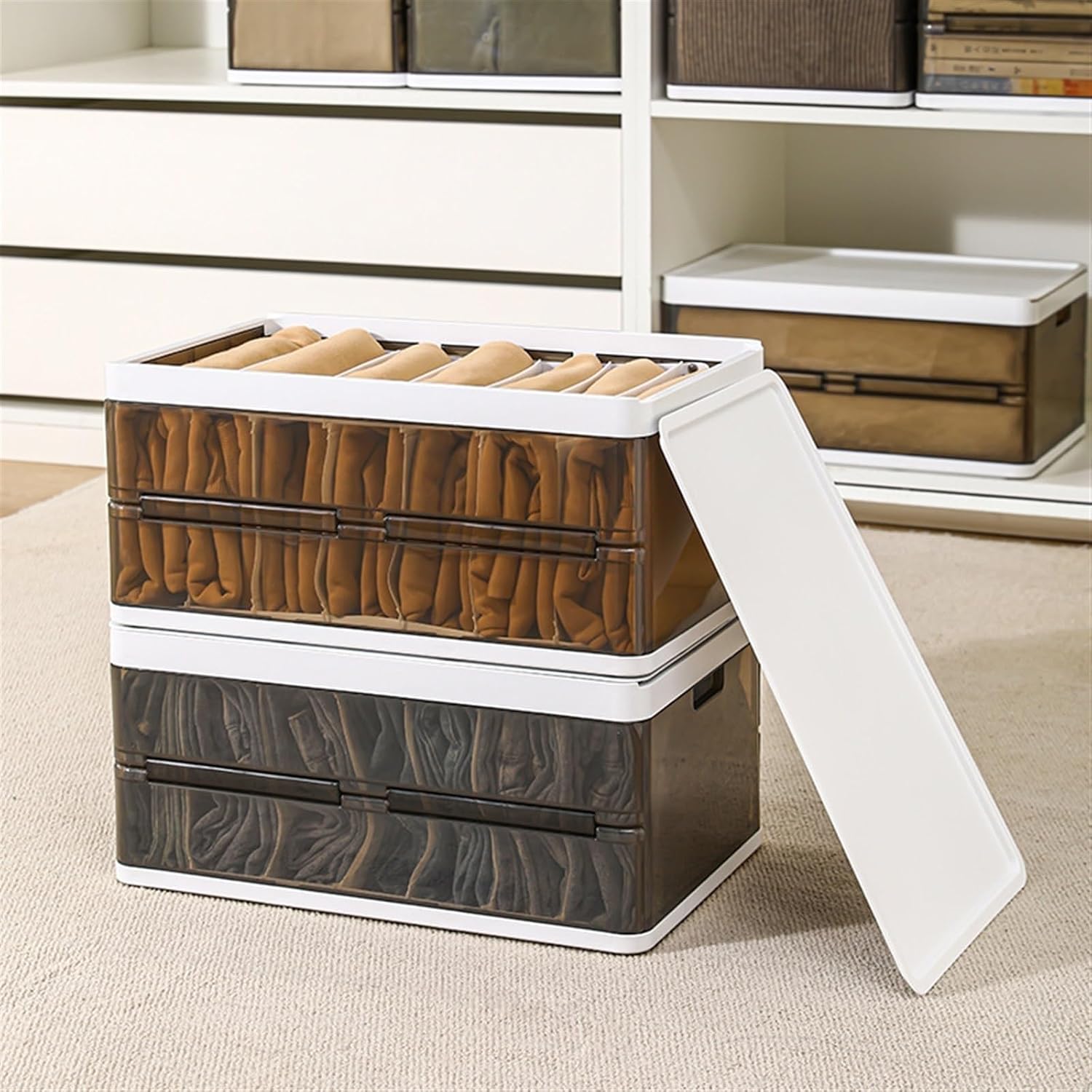 Underwear Drawer Organizer Clothes Storage Box, Clothes Sorting Box, T-Shirt Wardrobe Clothes Sorting Box, Household Large Drawer Storage Sock and Underwear Drawer Organizer (Color : 6, Size : 40X25