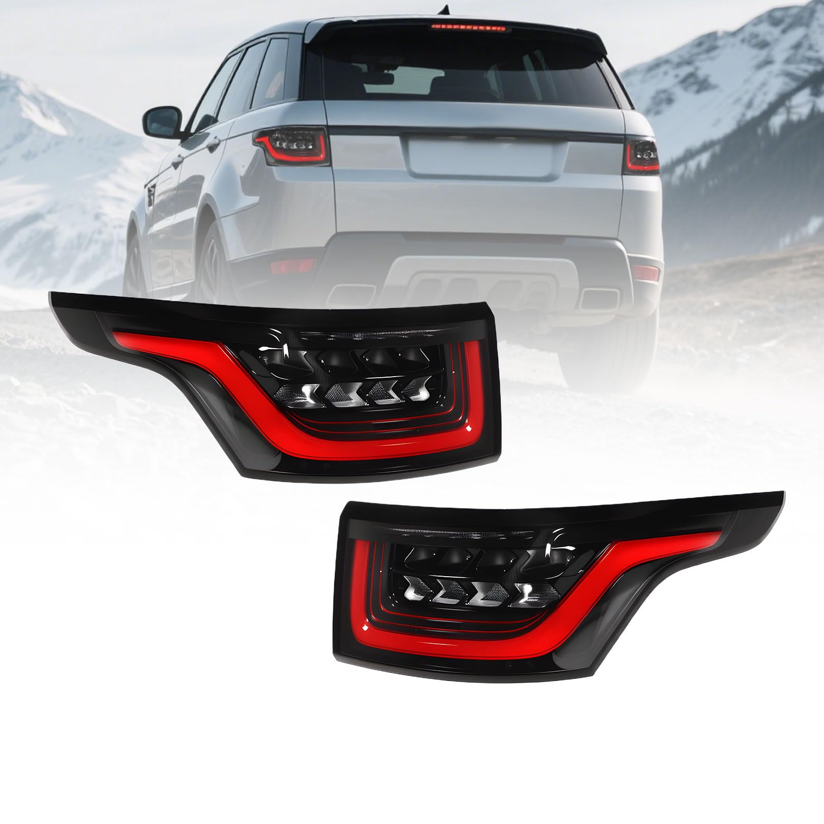 Photo 1 of Jecoupoon Pair of Tail Lights Assembly Compatible with 2014-2018 Range Rover Sport Taillights Rear Brake Light LR043974 LR043976