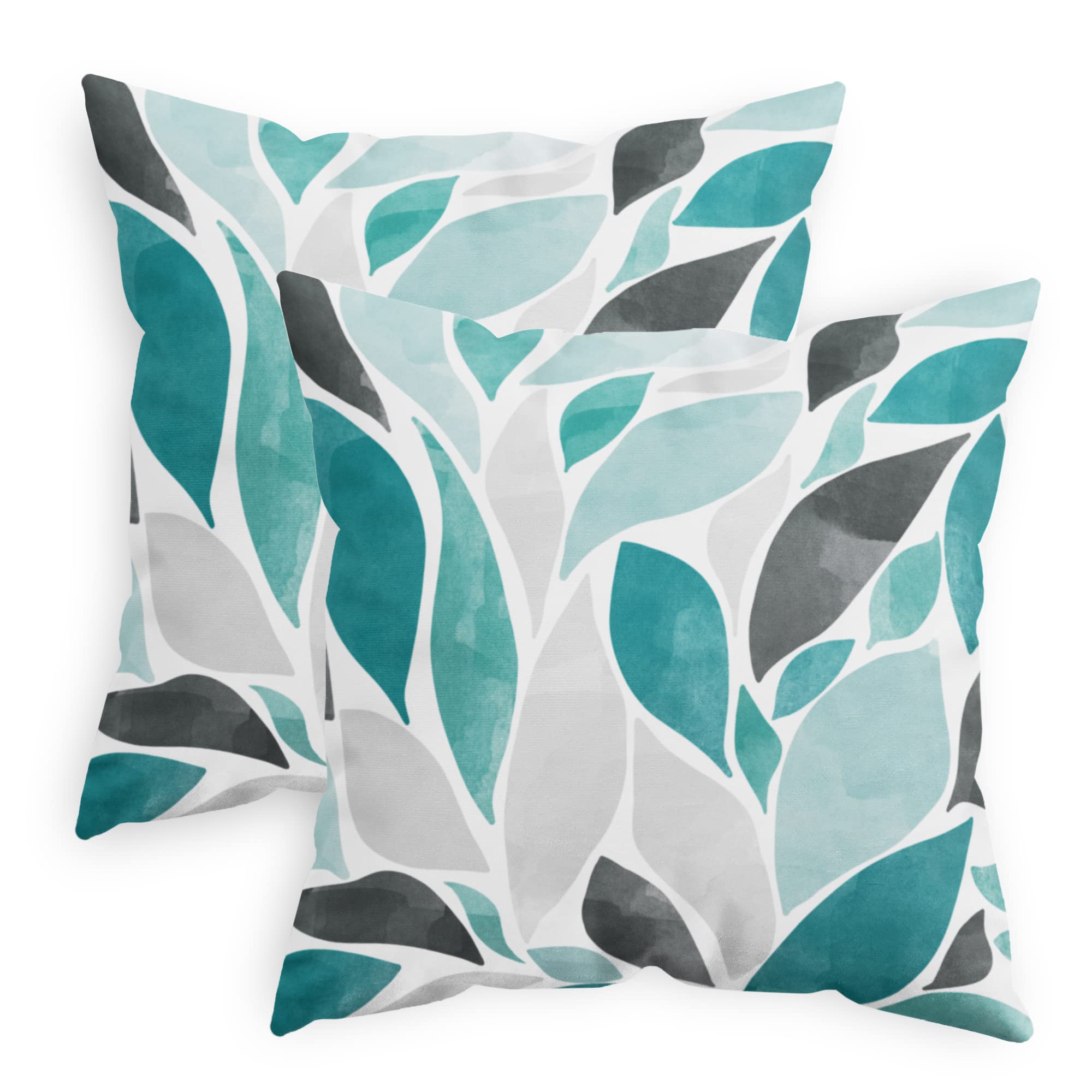 CaliTime Throw Pillow Cases Pack of 2 Cozy Fleece Falling Dahlia Floral Flowers Petals Decorative Cushion Covers for Couch Bed Sofa Farmhouse Decoration 40cm X 40cm Teal Grey