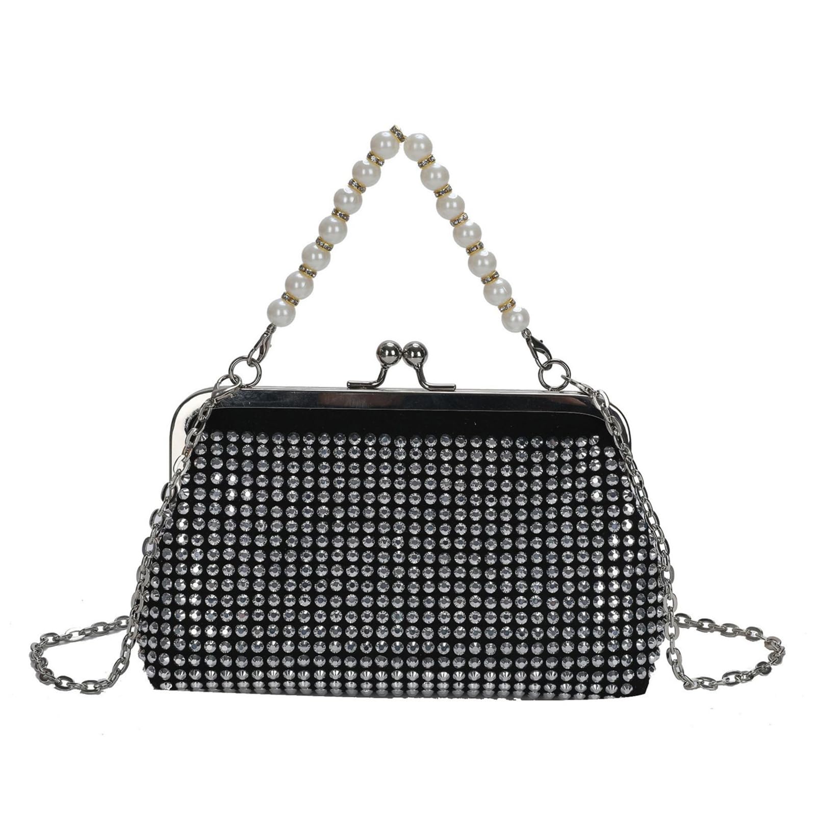 Pochette Donna BAIGIO In Pelle PU - Borsa A Tracolla Con Catena Staccabile | Elegante Per Serate, Matrimoni E Eventi - Foto 6