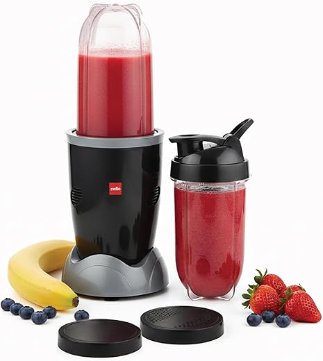 Cello Nutri Maxx Pro 2 Jar ISI Certified Mixer Grinder 500 Watts, Black | 1x500ml Multipurpose Blender Jar, 1x500 ml Sipper Bottle, Powerful Copper...