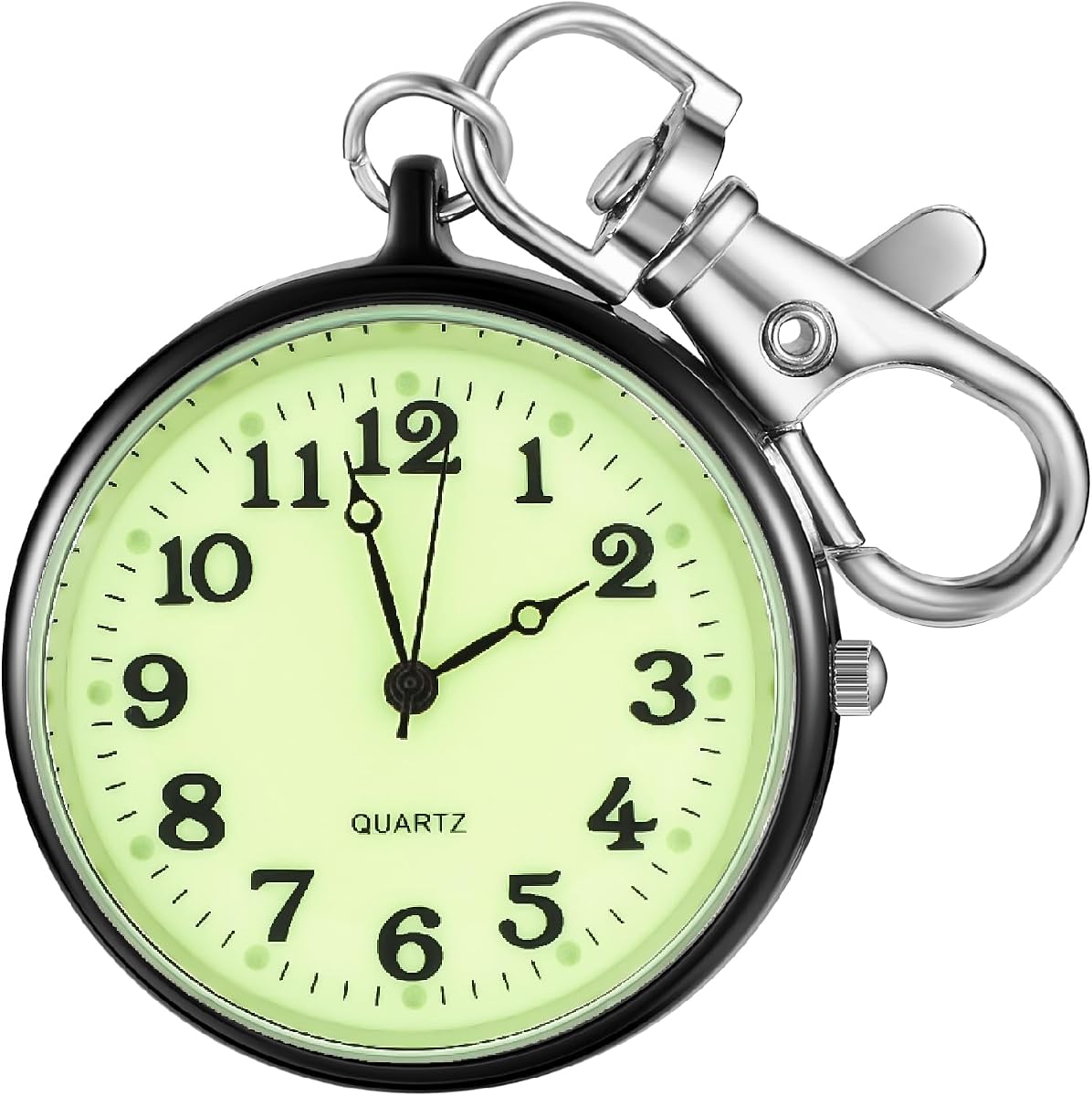 Reloj de bolsillo portátil ultrafino de cuarzo descubierto para hombre con llavero, relojes de bolsillo portátiles de cuarzo con esfera digital árabe para hombres