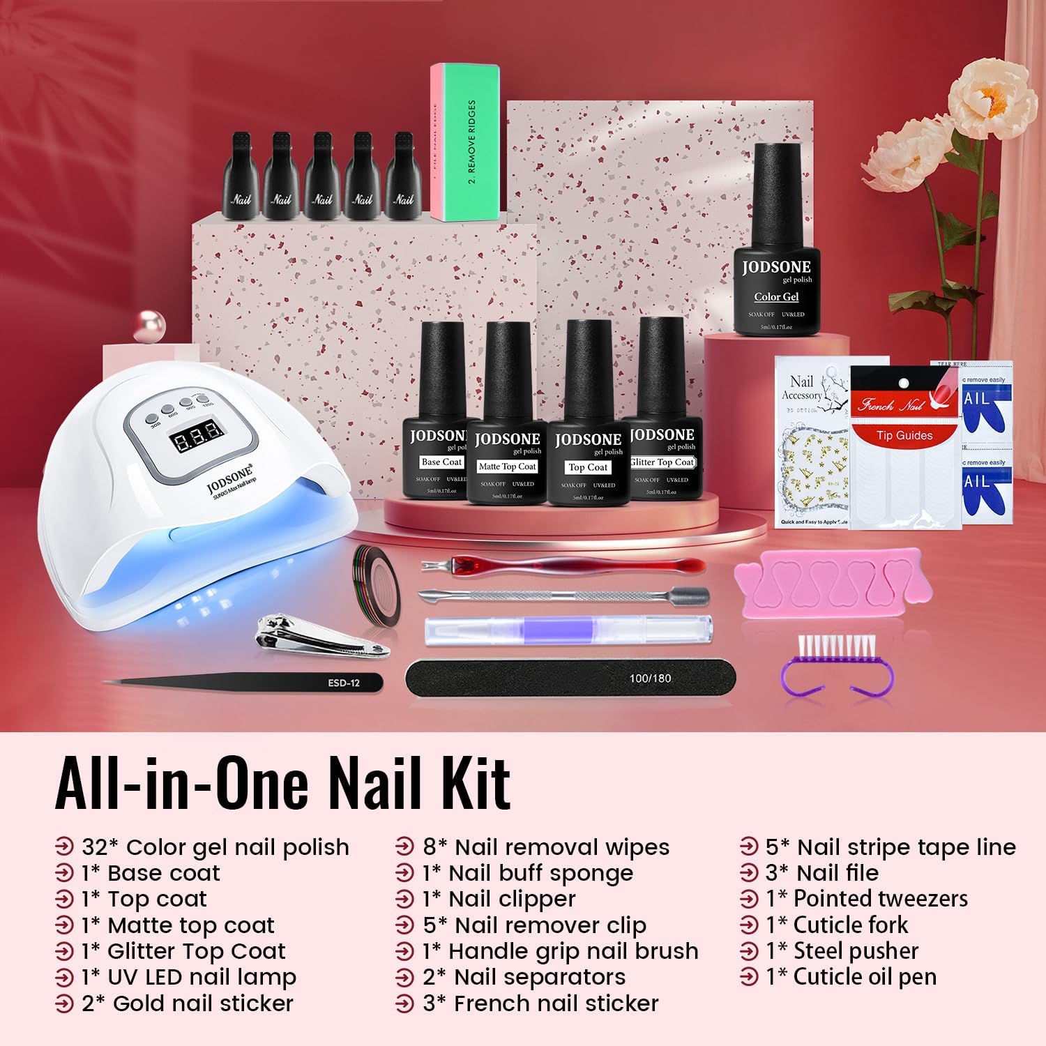 Gel Nail Polish Kit with UV Light