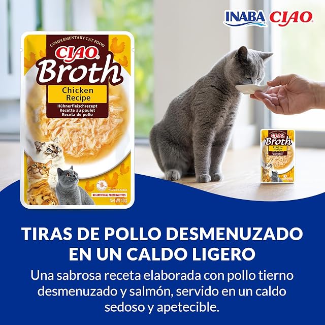 Foto 3 de 7 de INABA Ciao Broth, Alimento Húmedo para Gatos, Sabor Pollo, 40g