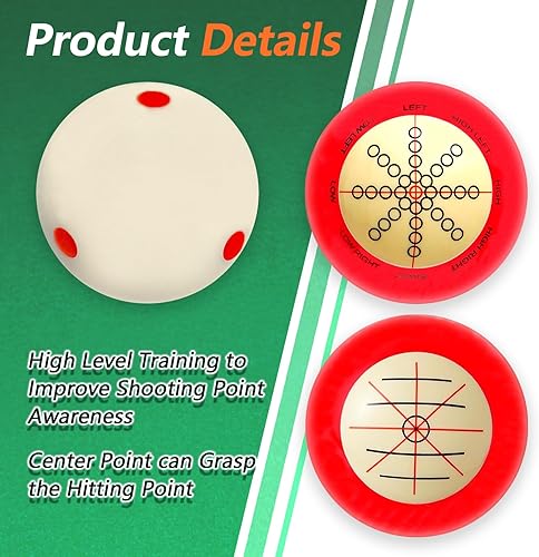 Miniatura 3 de 2 Pcs Billiards Cue Ball 2-14" Pool Cue Ball Practice Training Artifact with A Pair of Three Finger Billiard Gloves 2 Pool Box Bag Table Training