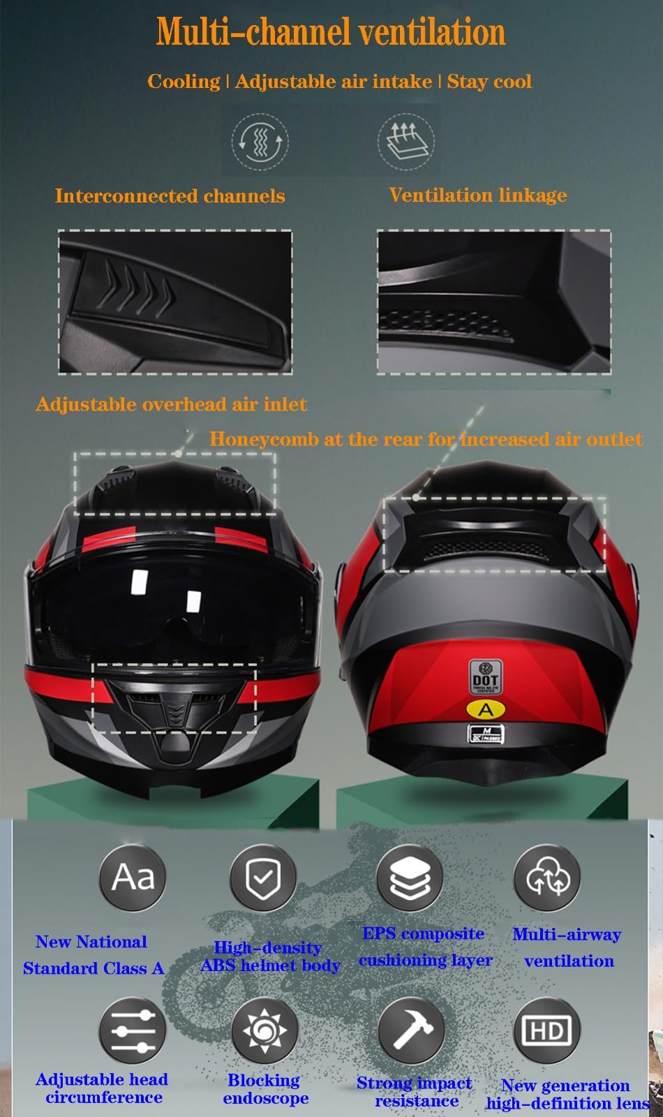 Casco De Moto Modular Casco Abatible Integrado ECEDOT Homologado Casco Modulares Integrales Casco Scooter Motocicleta con Doble Visera Hombres Y Mujeres Adultos