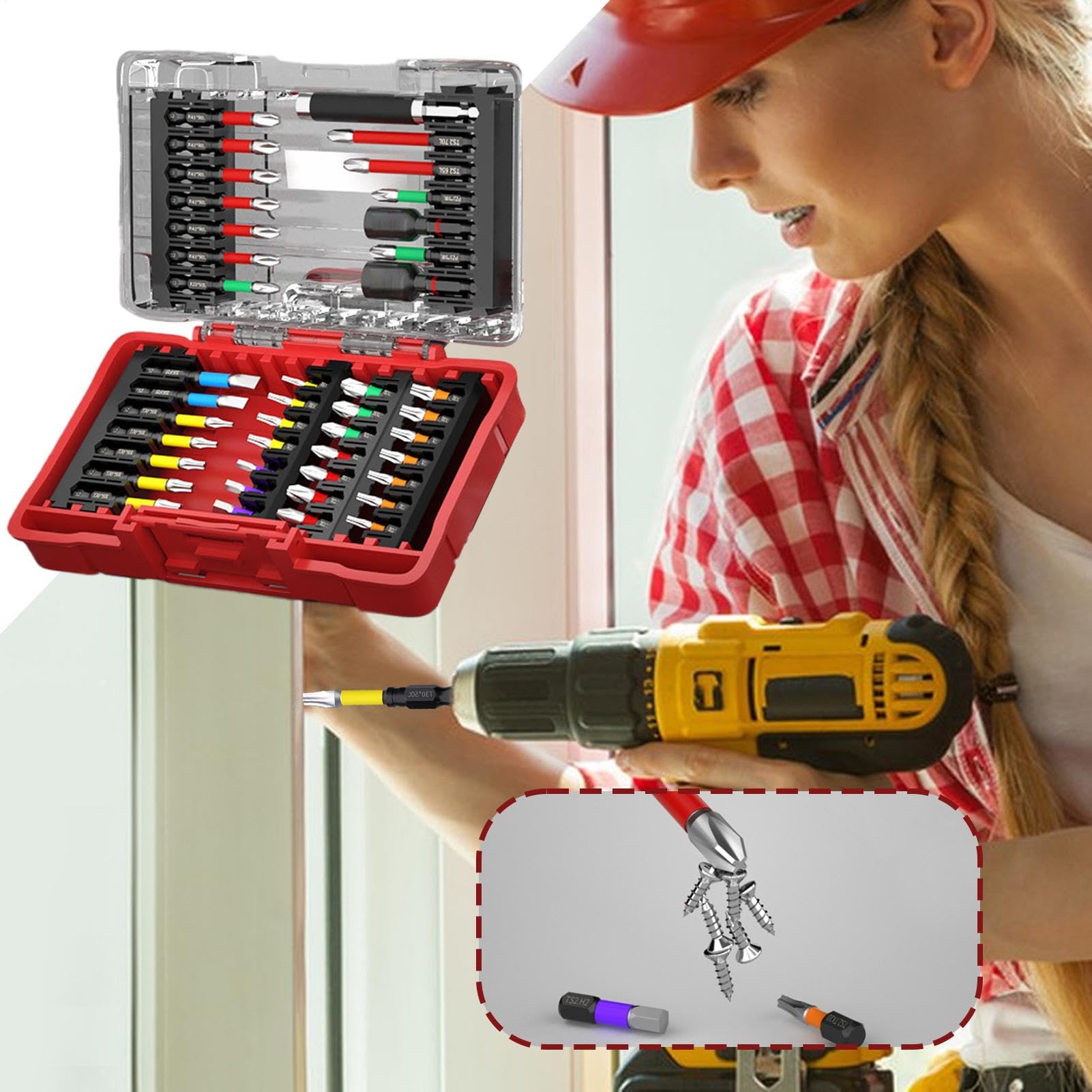 Set Punte Avvitatore Adattatori di precisione da bussole | Inserti per Avvitatore Adatto A Falegnameria, Lavorazione Metalli, Automotive, Elettronica, Edilizia