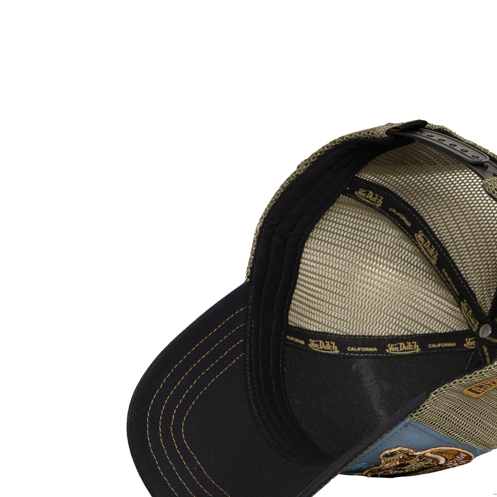 Von Dutch Czapka męska i damska z naszywkami, regulowana czapka typu trucker Snapback