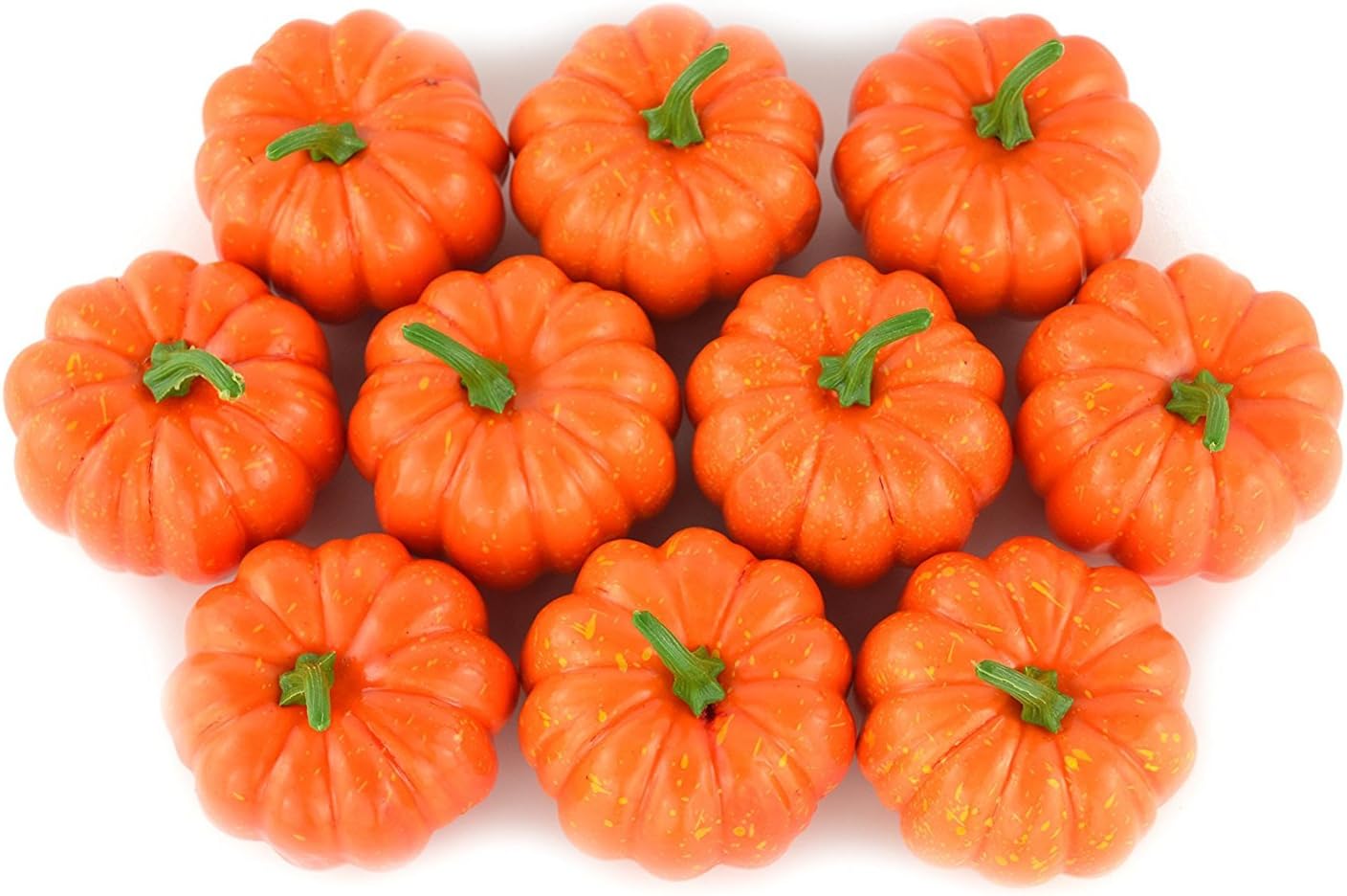 Fake Fruit Home House Kitchen Decoration Artificial Lifelike Simulation Mini Pumpkins Halloween house Decoration-Set of 10 - Orange