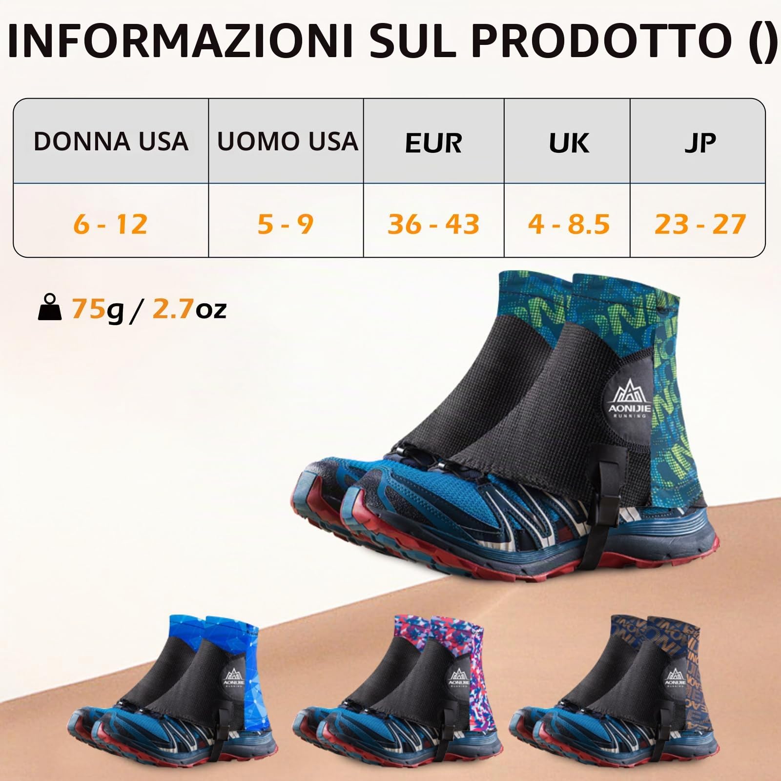 TRIWONDER Gamaschen Ghette Uomo