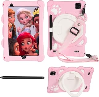 10 Inch Kids Tablet, 10.1" Display, 6000mAh, Android 10.0 2GB & 32GB Storage, Parental Control Learning Tablet, Stylus & Earphone & Kid-Proof Case Included, Pink